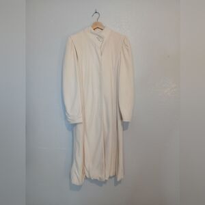 Kash Miracle Cream Long Sleeve Faux Cashmere Over Coat Dress Coat Medium